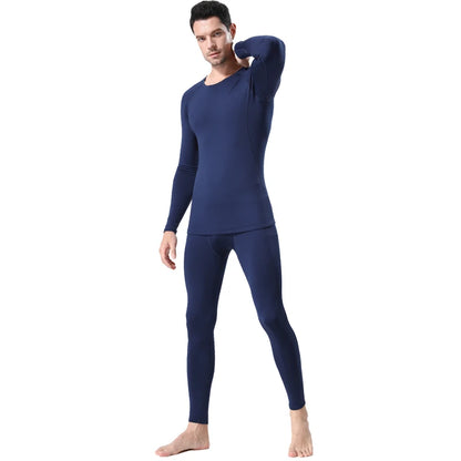 Winter Men's Thermal Underwear – Fleece Compression Tights & Warm Long Pants (3XL)