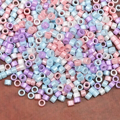 2.5mm Mini Glass Cylinder Beads – Antique Pearl Color Craft Beads for DIY Bracelets & Necklaces Jewelry Making Accessories