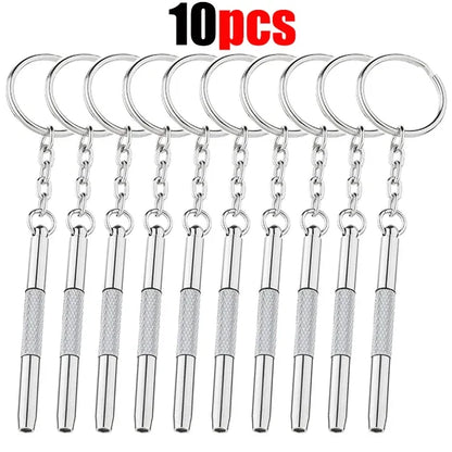 Steel Glasses Screwdriver Kit – Precision Eyeglass & Watch Repair Tools with Keychain, Portable Hand Tool Set