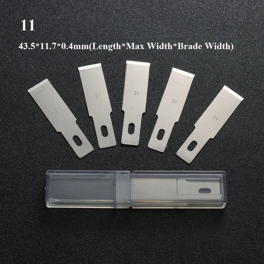 10pcs Non-Slip Metal Craft Knife Blades – Precision Engraving & Cutter Tools for PCB Repair & Mobile Phone Scalpel