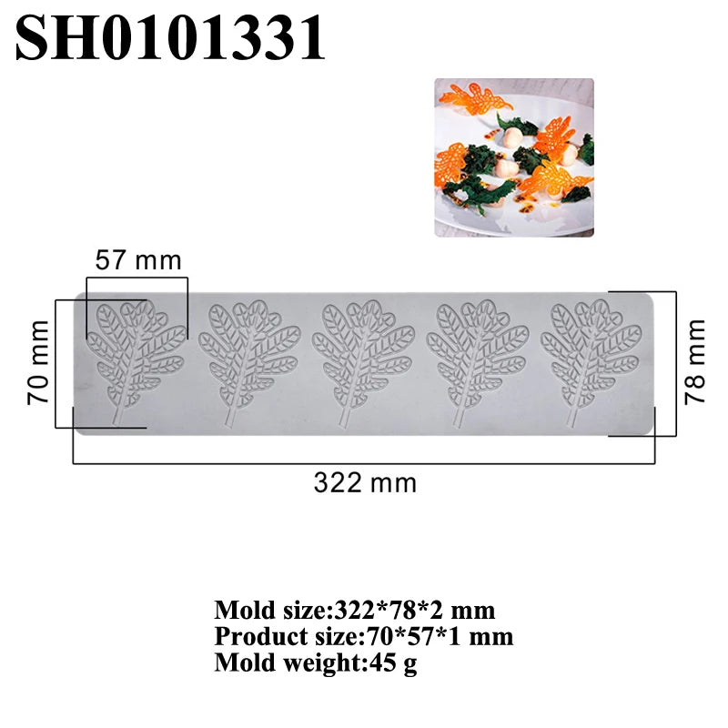 Hollow Chocolate Chips Silicone Baking Mold — Leaf & Honeycomb Design Sugarcraft Lace Mat for Dessert Decoration