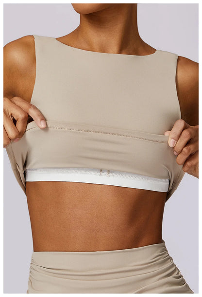 NCLAGEN Women’s High-Support Sports Bra – Breathable Open-Back Yoga & Fitness Tank Top with Removable Pads