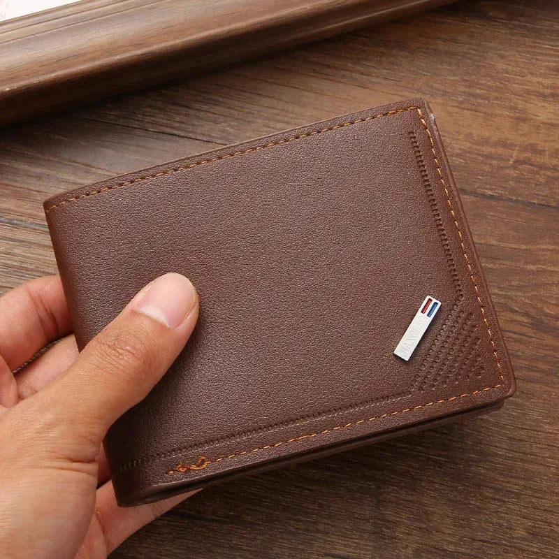 Men’s Leather Minimalist Wallet – Thin, Foldable Soft Leather Short Wallet