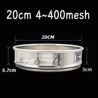 Lab 12-200 Mesh Stainless Steel Test Sieve – 20cm Double-Layer Sampling Flour Sifter