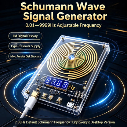7.83Hz Schumann Wave Generator - Adjustable 0.01–99999Hz Sine Wave Signal Generator with USB-C Interface
