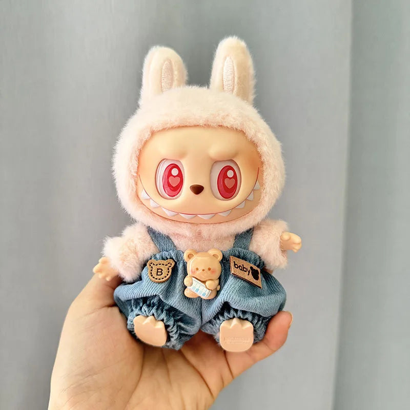 17cm Mini Plush Doll Clothes Set – Kpop EXO Labubu I & II Idol Dolls Sit Party Overalls, Clothing Gift