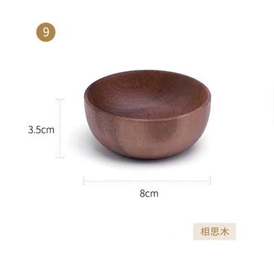 Natural Wooden Kitchen Bowl – Household Fruit & Salad Bowl with Wooden Utensils for Home & Restaurant