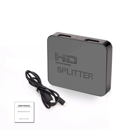 1x2 4K HDMI Splitter – Dual Display HDMI Switch 1 In 2 Out Video Amplifier for PC, Laptop, Monitor, Projector, TV Box