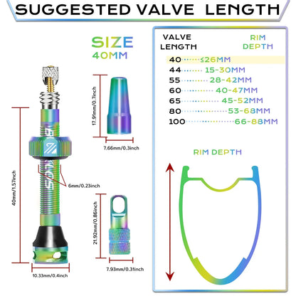 BUCKLOS Presta Tubeless Valve Stem 40/44/55/60mm — High-Quality Bike Tire Nipple for Road & MTB