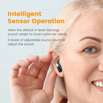 Rechargeable Invisible Hearing Aids for Elderly – Mini Wireless ITE Sound Amplifier Listening Device