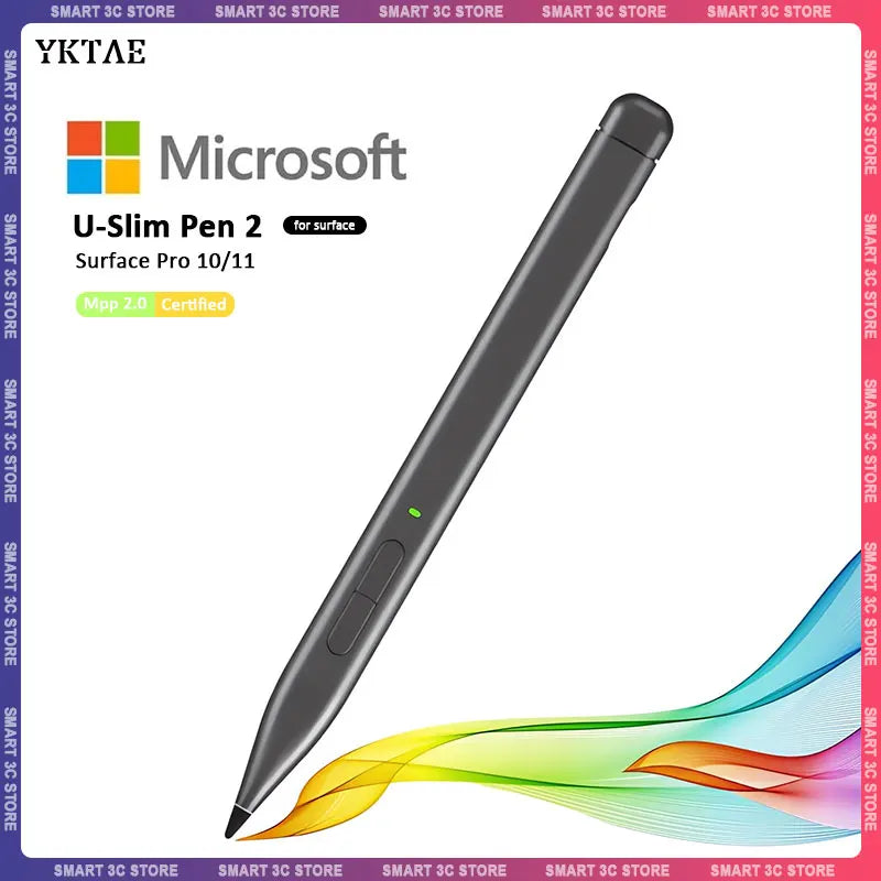 Slim Pen 2 Stylus for Microsoft Surface Pro 10/9/8 – 4096 Pressure Ink Pencil with Palm Rejection for Surface, HP, Dell, ASUS