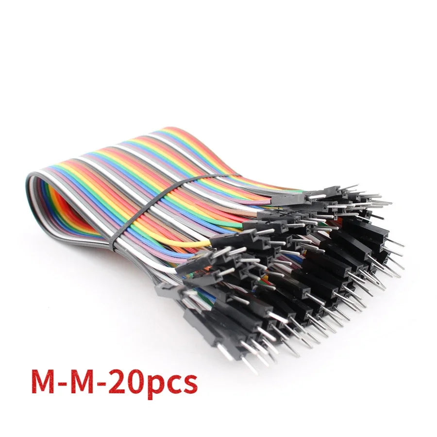20Pin Jumper Wire Dupont Cable - 20cm Male to Male, Female to Male & Female to Female for Arduino DIY Electronics