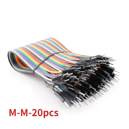 20Pin Jumper Wire Dupont Cable - 20cm Male to Male, Female to Male & Female to Female for Arduino DIY Electronics