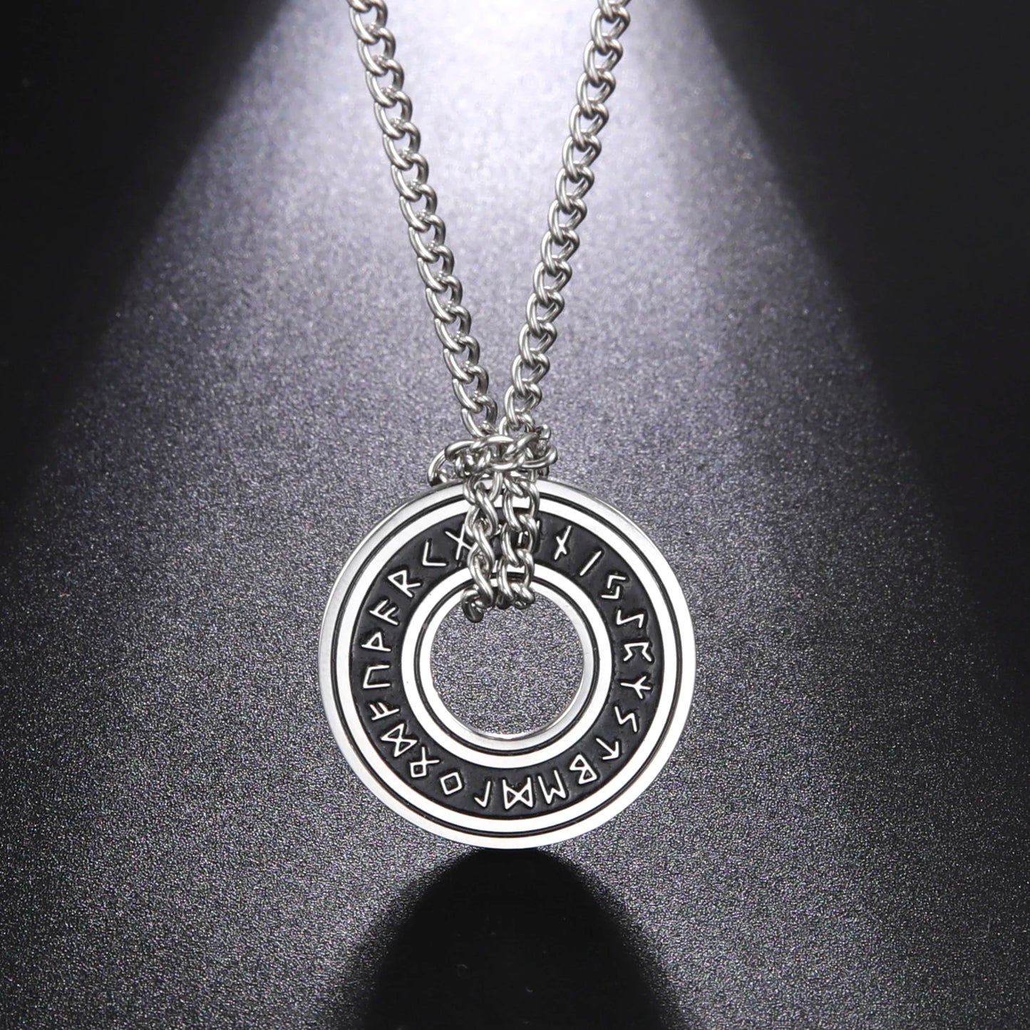 Viking Nordic Rune Compass Necklace – Stainless Steel Triquetra Amulet Pendant Jewelry Gift