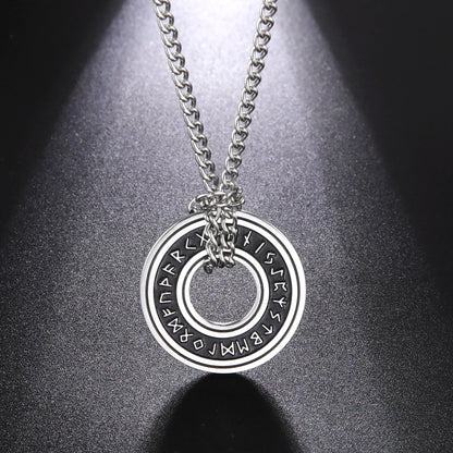 Viking Nordic Rune Compass Necklace – Stainless Steel Triquetra Amulet Pendant Jewelry Gift