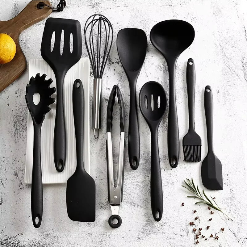 10-Piece Silicone Cookware Set – Kitchen Baking Tools, Spatulas & Scrapers