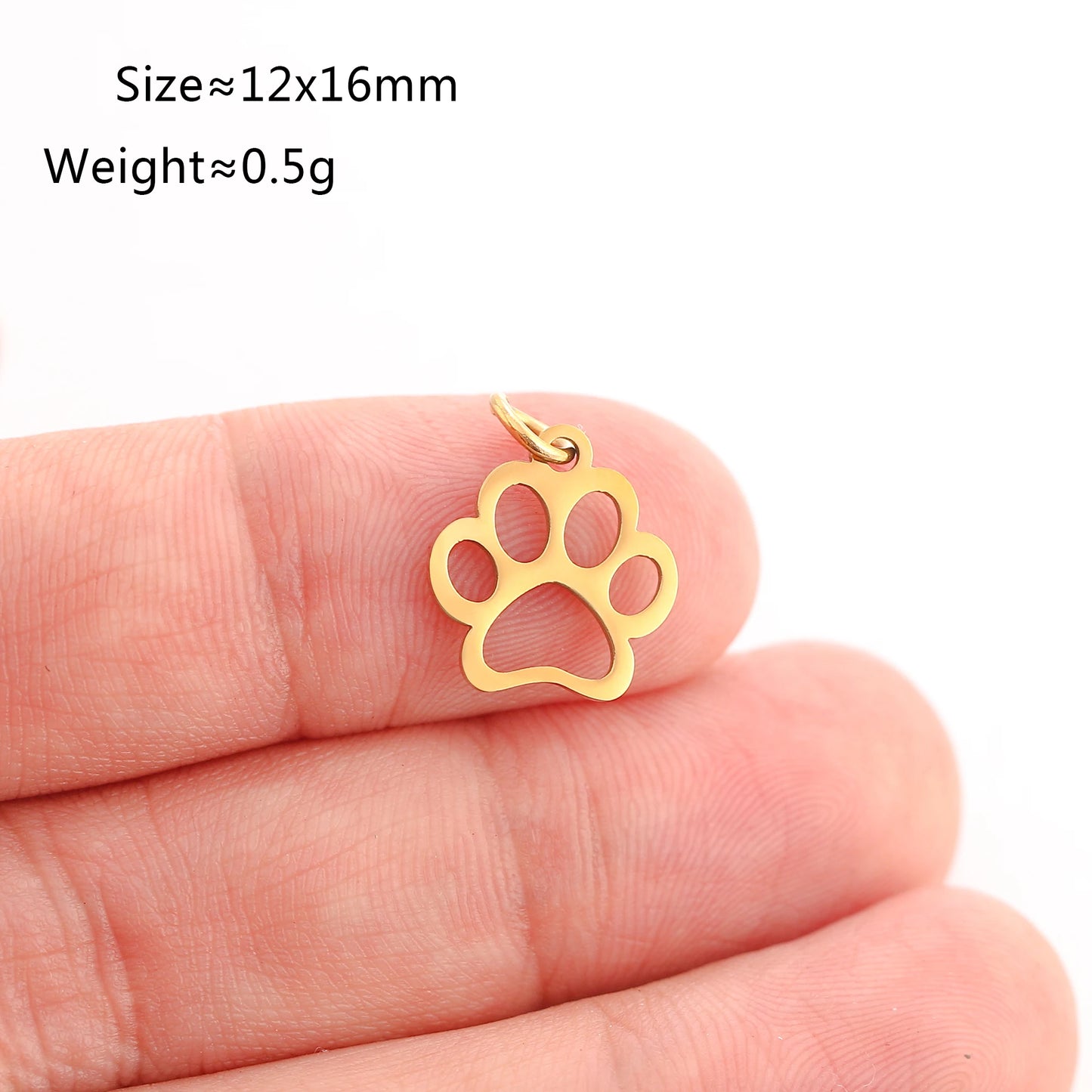 5PCS Animal Claw Charms Set – Stainless Steel Cat, Elephant, Hummingbird & Yoga DIY Pendants for Necklaces & Earrings