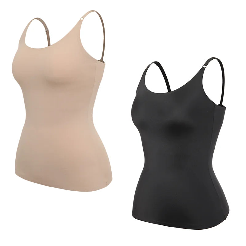 2PCS Women's Tummy Control Shapewear - Seamless Slimming Compression Camisole Tank Top
