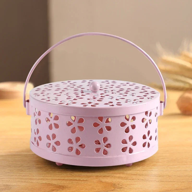 Portable Mosquito Coil Tray Holder – Sandalwood Incense Burner Box for Home Insect Repellent & Anti-Fire Safety