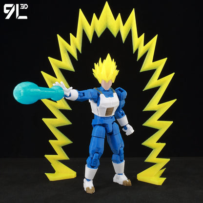 9L3D Articulated Lucky13 & Dummy13 Action Figure - Dragon Ball Goku, Vegeta & Beerus Anime Collectible Toy for Boys