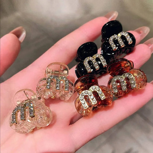 Acrylic Rhinestone Bangs Hair Clip - Shiny Side Forehead Hair Accessory for Women & Girls