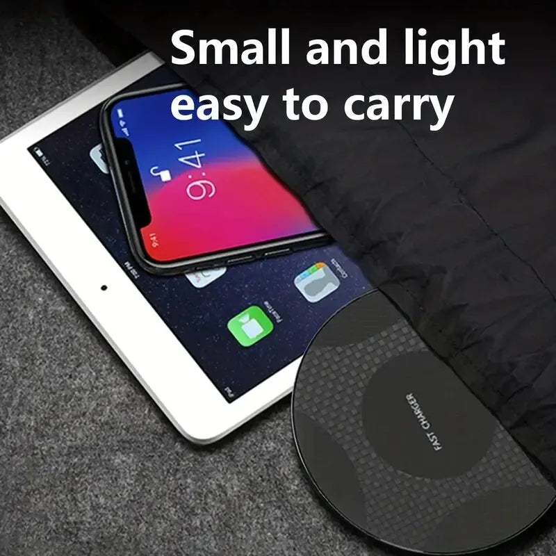 Ultra-Thin Desktop 10W Wireless Charger Pad Stand: Fast Charging Dock Station for iPhone 14 13 12 11, Samsung, Xiaomi - Mobile Phone Charger