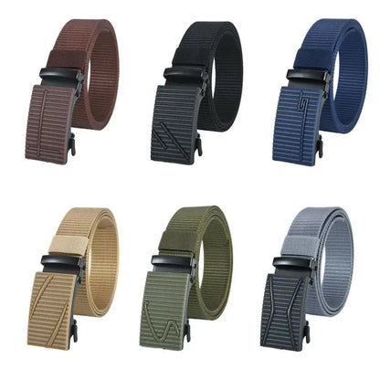 Men's Casual Cowboy Nylon Belt – Breathable Tactical Waistbelt with Alloy Buckle for Outdoor Accessories