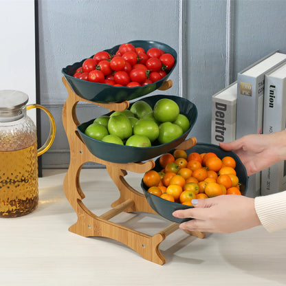 2/3 Layer Plastic Fruit Plate – Modern Snack Dish, Candy Dish & Cake Stand for Home & Living Room
