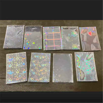 50pcs Heart-Shaped Foil Card Sleeves — 11 Styles, Top-Loading Protector for Pokémon, YGO, Board Games, Photos & K-Pop Cards