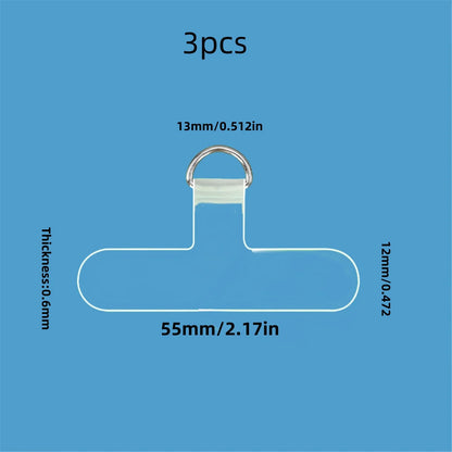 Transparent Phone Anti-Lost Lanyard Card – 1/3/5/10PCS TPU Universal Tether Tab with Loop Hole, Strap Patch & Cord Clip Gasket
