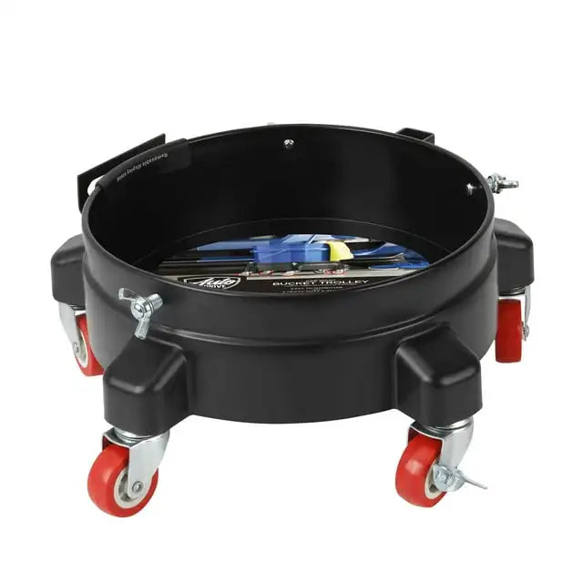 Auto Drive 12" Heavy Duty Garage Bucket Dolly with 5 Lockable Wheels