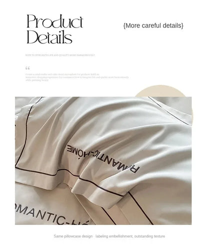 Pure Cotton Long Staple Bedding Set - 4PCS, Matte Bed Sheet & Duvet Cover, All Cotton