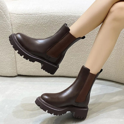 2024 Chelsea Boots – New Thick-Soled Women's Short Boots, Fashionable Autumn & Winter Shoes