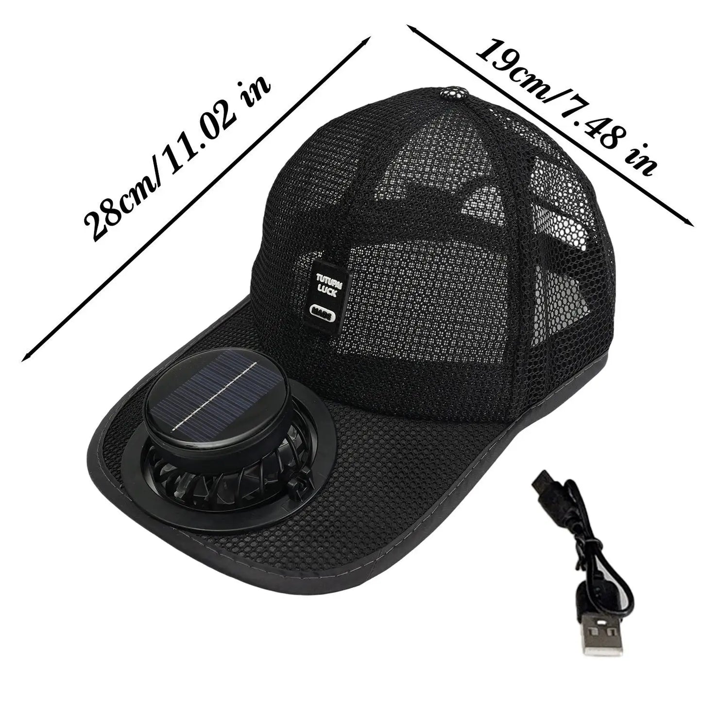 USB Fan Baseball Cap - Breathable Mesh Sun Protection Hat for Outdoor Summer Activities