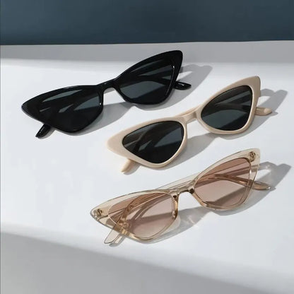 3 Pairs/Set Small Cat Eye Sunglasses: Women's Cute Skinny Retro Vintage Narrow Cateye Eyewear