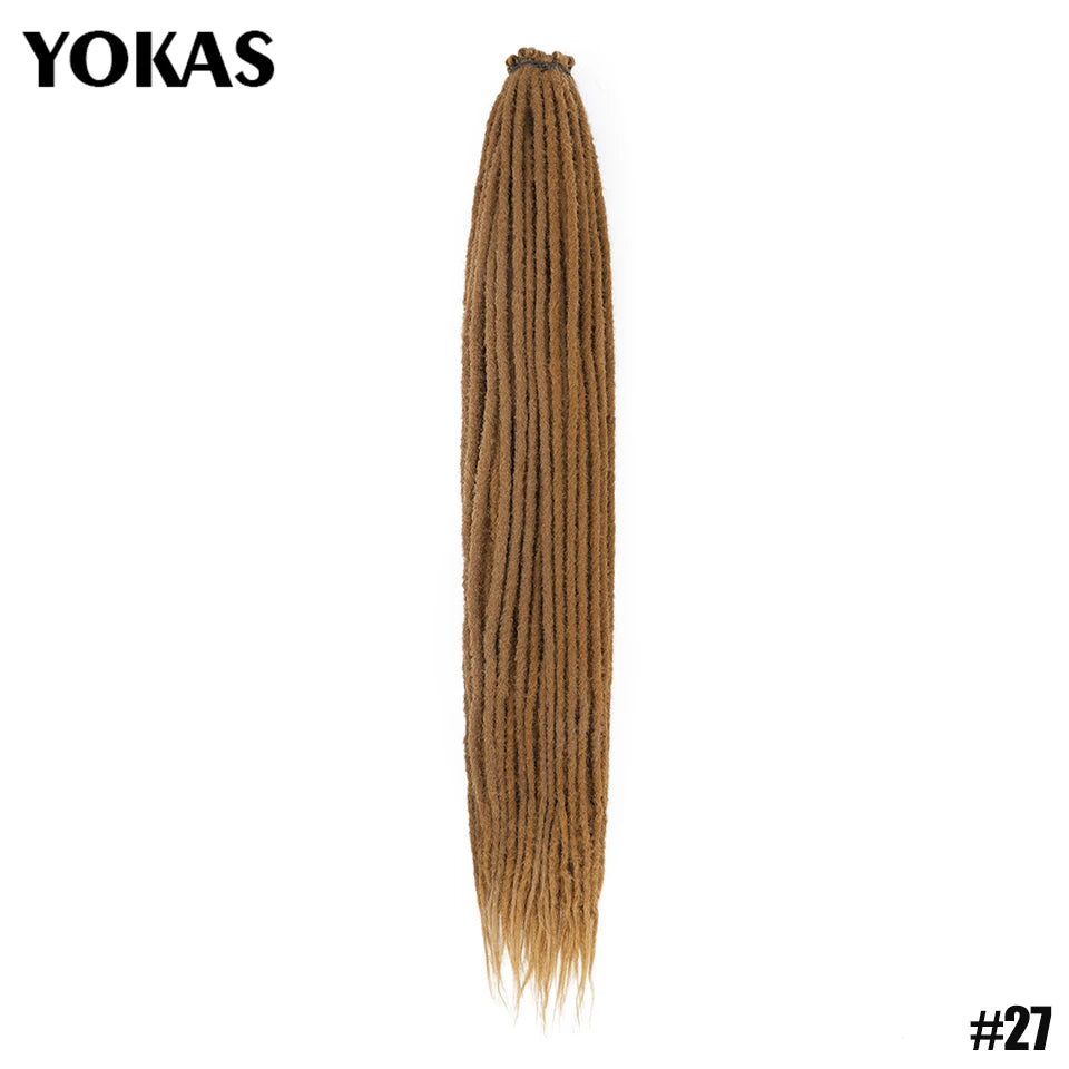 YOKAS Handmade Dreadlock Extensions - Synthetic Crochet Braided Hair 24 36 Inch Long Faux Locs for Women