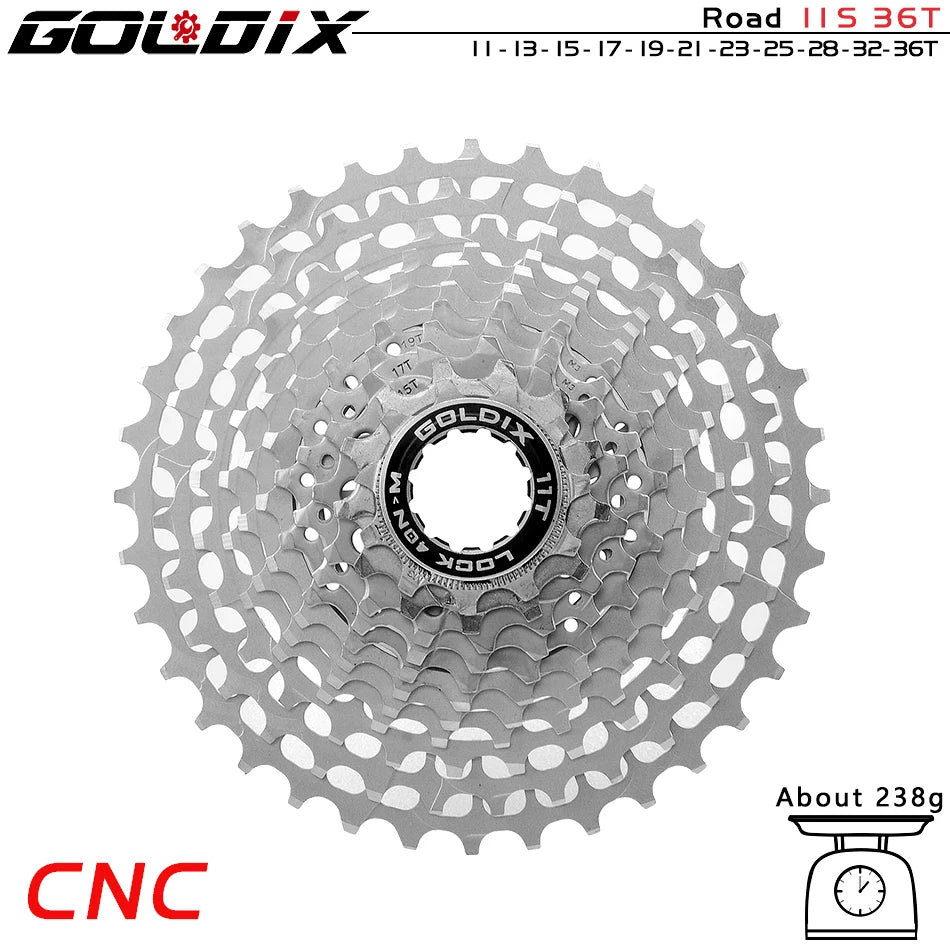 GOLDIX Ultralight CNC Road Bike Cassette — 11/12-Speed 28T-36T Sprocket for SHIMANO HG, K7 11S/12S