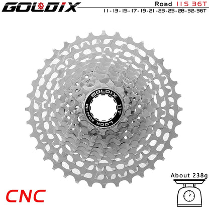 GOLDIX Ultralight CNC Road Bike Cassette — 11/12-Speed 28T-36T Sprocket for SHIMANO HG, K7 11S/12S