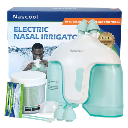 Electric Nasal Irrigation System – Includes 50 SaltPods, Nose Washer & Sinus Rinse Cleaner for Congestion Relief