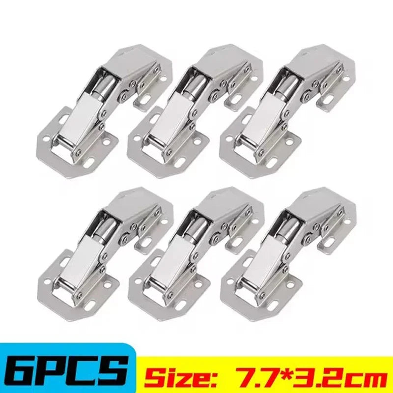 2/10PCS 90° Steel Cabinet Hinges – No-Drill Hydraulic Buffer Hinges for Kitchen Cabinets & Furniture