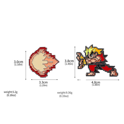 Pixel Arcade Game Enamel Pins - Creative Retro Gaming Metal Brooches and Alloy Collectible Accessories for Gifts