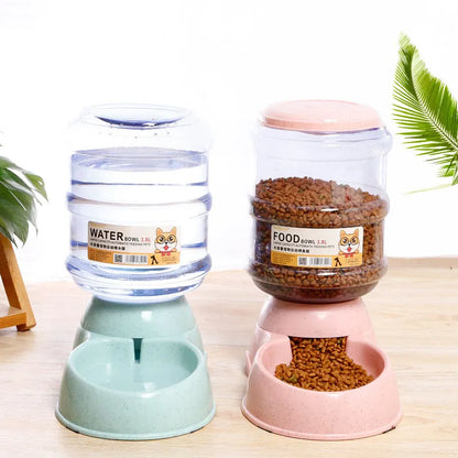 Plastic Dog Automatic Feeders: Water Bottle Cat Bowl Feeder & Dispenser - Pet Supplies for Feeding and Drinking