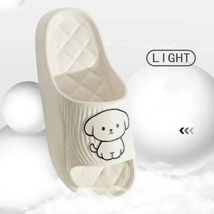 Cute Couple Pillow Slippers – Women’s Summer 2024 Non-Slip Indoor Bath Sandals with Thick EVA Sole