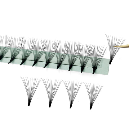 10D Premade Volume Eyelash Fans – Long Stem 3D-6D Pointy Base False Lash Clusters