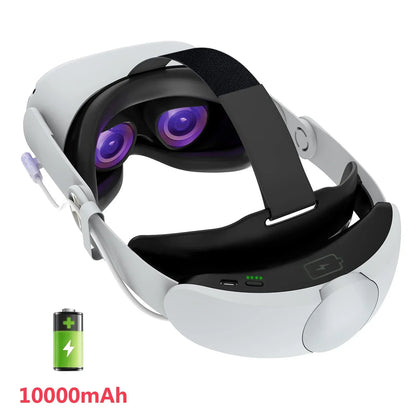 Head Strap with Battery for Meta/Oculus Quest 2 — Adjustable Comfortable Elite VR Strap to Extend Playtime