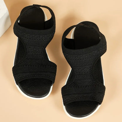 2025 Summer Women’s Casual Sports Sandals – Comfortable Mesh Wedge Beach & Roman Sandals