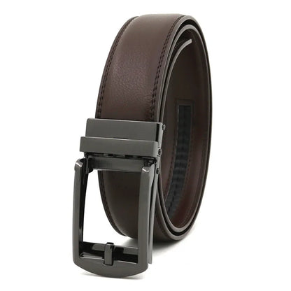 Genuine Leather Men’s Belt - Cowhide Luxury Automatic Buckle Business Casual Designer Waist Belt