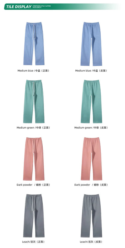 Straight-Lined Solid Color Cashmere Sweatpants – Soft Cozy Lounge Pants