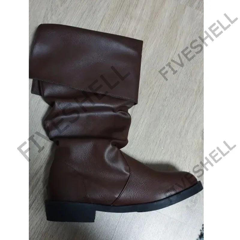 Medieval Leather Boots – Jack Sparrow Renaissance Half-Haddock Shoes, LARP Pirate Warrior Vintage Jackboots for Men