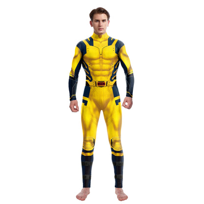 “You’re My Secret” Superhero Cosplay Costume – Deadpool & Wolverine Jumpsuit Bodysuit for Men, Halloween & Party